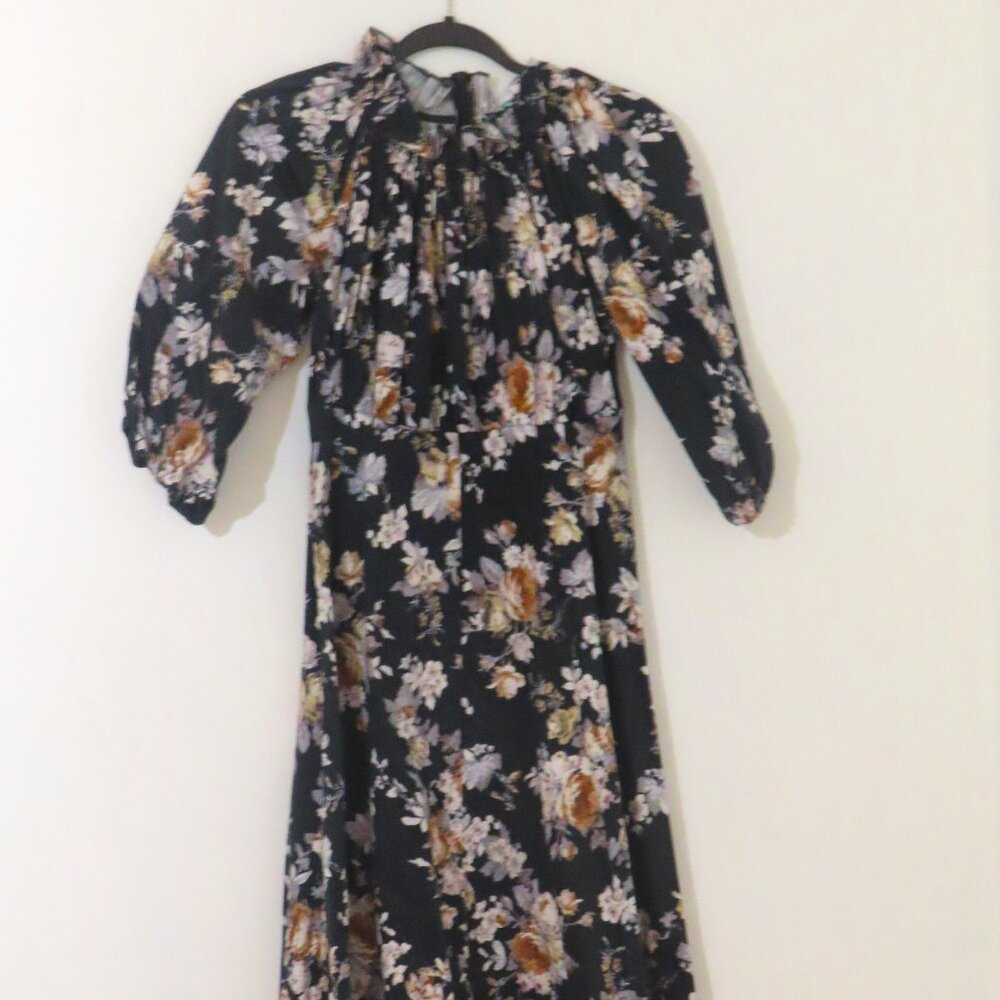 NWOT Miri Couture Designer Floral Cotton Dress